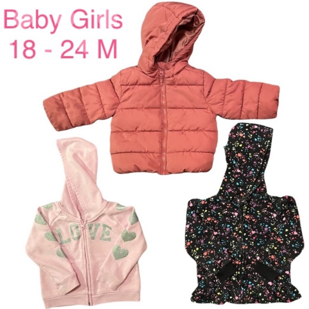 Girls Coat Bundle Lot 3 Pc Set Jacket Girl Size 18-24 Month
